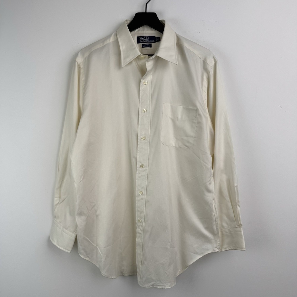 Polo Ralph Lauren Shirt Mens L White Long Sleeve Andrew Cotton Casual Button Up